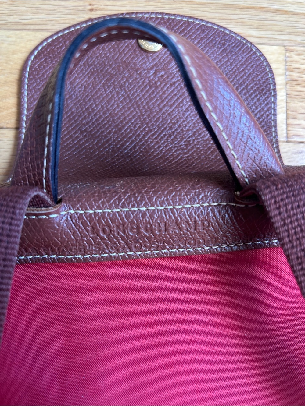 Longchamp Red Classic Nylon Backpack - Picture 5 of 7